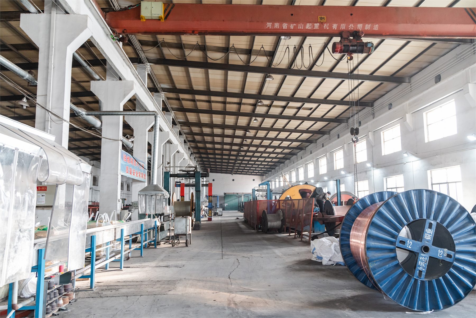 Cable production line inside Huada's manufacturing facility
